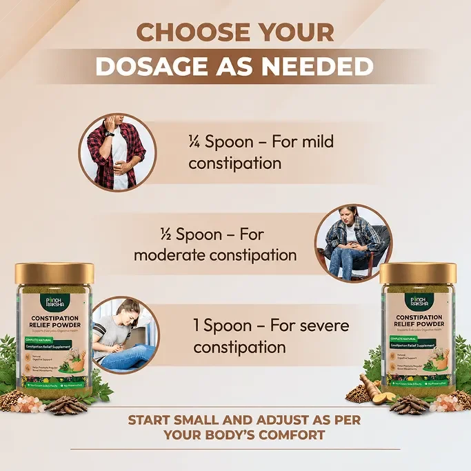 dosage guide for PunchRaksha Ayurvedic bowel regulator